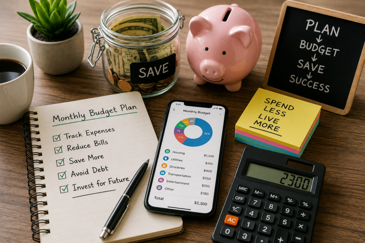 Budget planning essentials on a desk